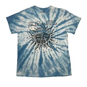 Sublime Retro Tie Dyed Sun Logo Tee T-Shirt Blue Adult Medium